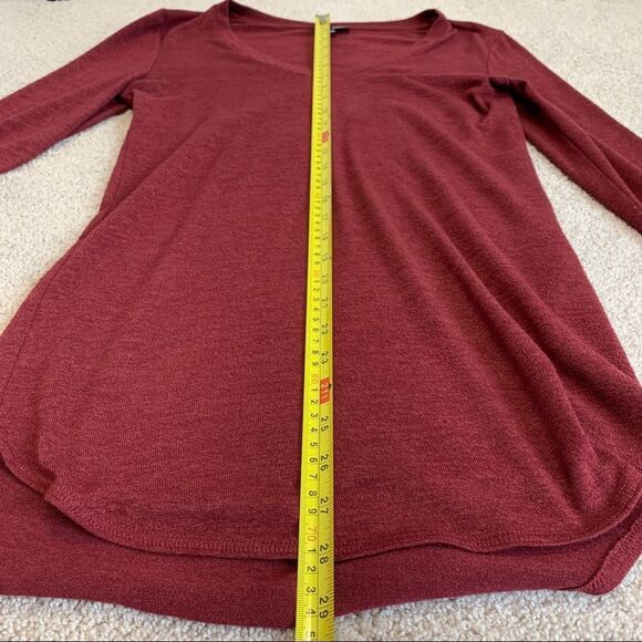 Aritzia Wilfred free maroon burgundy V-neck longsleeve tunic Sz L - Picture 6 of 10